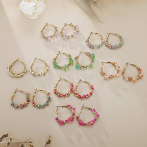 Pendientes de Mujer Estilo Bohemio Hechos a Mano con Cuentas Coloridas, Pendientes Colgantes con Cuentas Bordadas - Product Image 6