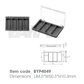 Conteneur compact en plastique vide avec logo personnalisé et couvercle transparent à clapet pour fard à paupières, anticernes, bronzer, blush et contour - Product Image 1
