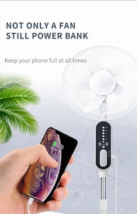 Ventilateur solaire sur pied de 16 pouces, ventilateur sur pied rechargeable de 14400 mAh, hauteur réglable, lumière LED nocturne, panneau solaire 2 ampoules LED - Product Image 4