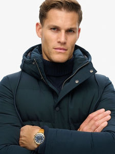 Chaqueta Acolchada con Capucha para Hombre, Invierno, OEM, ODM, Cálida, Transpirable, Resistente al Viento, Estilo Vintage, Deportiva, Casual - Product Image 3