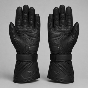 Gants de course en cuir à doigts entiers avec protection de la paume et sangle de poignet réglable pour la conduite, unisexe - Product Image 3