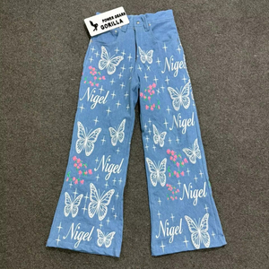 Jeans de Mezclilla Elásticos de Cintura Alta para Mujer, Corte Recto, Transpirables, Ecológicos, Casuales, OEM, ODM, Logotipo Personalizado GORILLA POWER - Product Image 1