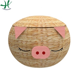 Cesta de Almacenamiento de Mimbre con Diseño de Personajes de Dibujos Animados, con Tapa de Tela, Multifuncional, para Ropa de Niños, para Baño - Product Image 2