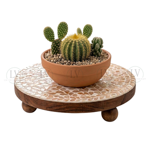 Soporte de Madera Premium con Incrustaciones de Nácar, Pedestal Vintage Vietnamita para Baño y Maquillaje, para Almacenamiento de Cosméticos y Botellas - Product Image 2