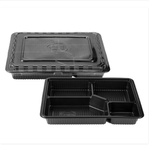 1-2-4 Compartment Disposable <b>Plastic</b> <b>Food</b> <b>Container</b> with Lid Black Takeaway Lunch Box Meal <b>Container</b> <b>Food</b> Storage Box - Product Image 2