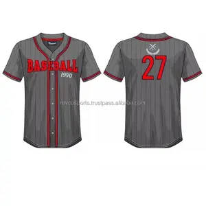 Men's Fashionable Dark Gray Button up Softball jersey youth slim fit baseball Jerseys Custom Design and logo Softball Jerseys