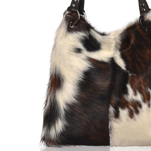 Bolso Bandolera de Cuero Genuino con Pelo para Mujer, Estilo Vintage, con Dos Correas - Bolso de Diseño Portátil y Moderno, Suministro OEM - Product Image 4