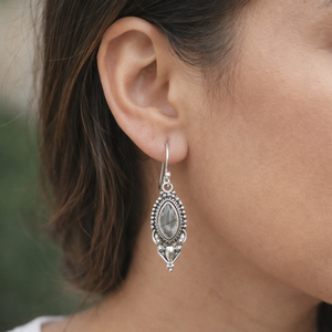 Pendientes de cuarzo rutilado negro, 100% plata de ley 925 pura, joyería colgante bohemia hecha a mano, chapado en oro rosa y oro amarillo para mujer - Product Image 4