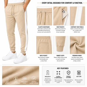 Ensemble de survêtement d'hiver personnalisé pour homme, en coton léger, 2 pièces, pantalon de survêtement et sweat à capuche, ensemble de jogging respirant, vêtements de sport - Product Image 5