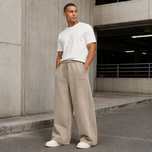 Men's Oversized Baggy <b>Fleece</b> <b>Pants</b> Heavyweight Elastic Waist OEM Embroidery 100% Cotton Breathable Winter Factory Direct - Product Image 5