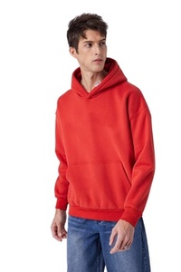 Sweat à capuche streetwear ample en coton tricoté de haute qualité pour homme, avec épaules tombantes et manches chauve-souris sur le devant - Product Image 6