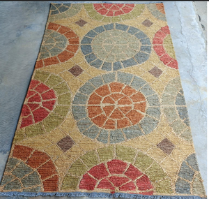 Alfombra de Yute Natural Hecha a Mano, Moderna y Abstracta, Ecológica, de Pelo Corto, para Sala de Estar, Dormitorio, Decoración de Hotel - Product Image 3