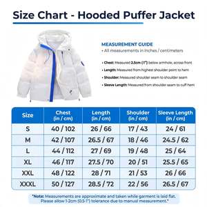 Custom Wholesale Lightweight Finished Men's <b>White</b> <b>Puffer</b> <b>Jacket</b> Windproof Hooded Winter Coat with Blue Trim Accent - Product Image 4