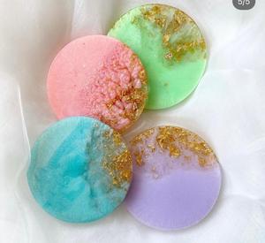 Multicolour Epoxy Resin Tea Coasters Set Of 4 Pcs Non Slip <b>Table</b> Dinnerware Decoration <b>Mats</b> & Pads Heat Resistant Placemat - Product Image 2
