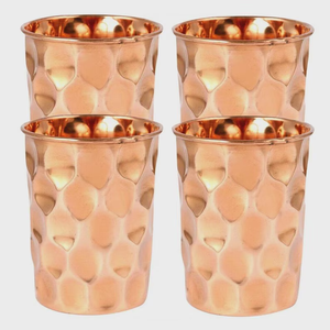 Meilleur prix de gros – Verre à eau rond en cuivre pur martelé, taille personnalisée pour mariage - Product Image 1