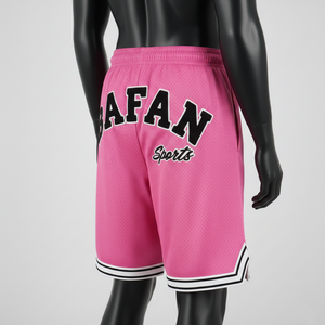 Shorts de basket-ball pour hommes, tissu en maille polyester de qualité, empiècements contrastés avec logo personnalisé appliqué, shorts de sport pour hommes. - Product Image 5