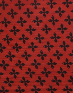 KV <b>Red</b> Mulmul Cotton Traditional Hand Drawn Paisley Printed Party Saree with Unstitched <b>Blouse</b> - Product Image 4