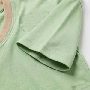 T-shirt en coton pour homme, manches courtes, col rond, couleur unie, décontracté, jersey, coupe régulière, confortable, respirant, léger, été - Product Image 5