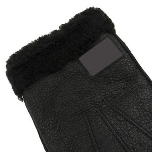 Gants d'équitation en cuir véritable pour homme, noir uni, coupe classique, gants d'équitation 2026 - Product Image 5