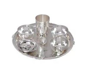 Service de table vintage en laiton, vaisselle indienne en laiton Thali, vaisselle artisanale traditionnelle, vente en gros pour hôtel, restaurant, maison, traiteur - Product Image 6