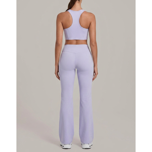 Ensemble 2 pièces de sport 2026 : Soutien-gorge de sport ajustable grande taille et Legging de yoga respirant à taille croisée pour la gym et le fitness (vente en gros) - Product Image 2