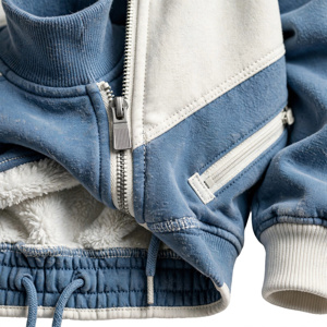 Survêtement bleu pour homme 100% coton, sweat-shirt à col roulé entièrement zippé, poches latérales, pantalon de jogging assorti, respirant, vêtements décontractés, été - Product Image 5