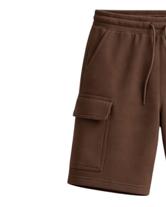 Custom <b>Brown</b> <b>Men</b> <b>Cargo</b> Shorts Elastic Waist Drawstring Casual Streetwear Multi Pocket Summer Shorts Custom Logo OEM Manufacturer - Product Image 3