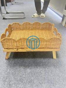 Bandeja Rectangular de Mimbre Tejido con Borde Festoneado para Servir, Vajilla, Decoración del Hogar, Decoración de Mesa - Product Image 2