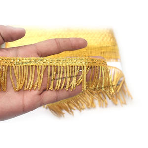 Frange en fil métallique artisanale, écologique, personnalisable, spirales épaisses argentées et dorées, pour vêtements religieux, bannières et drapeaux - Product Image 6