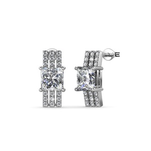 Daily Wear Silver 925 Luxe <span class=keywords><strong>Bar</strong></span> Stud Pendientes Daisini Adornados con cristales de Swarovski Pendientes elegantes para regalo - Product Image 3