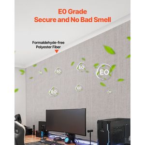 Set di 5 Pannelli Acustici Autoadesivi 47,2 X 23,6 X 0,4 Pollici in Fibra di Poliestere, Pannelli Fonoassorbenti per Pareti - Product Image 4