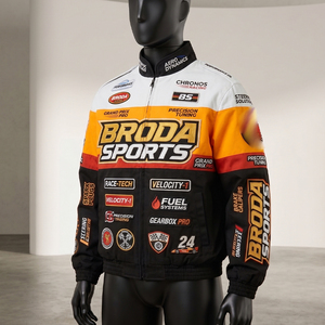 OEM Wholesale Plus Size Summer Winter Breathable Sustainable Quick Dry NASCAR Style <b>Racing</b> <b>Jacket</b> Men Customized Chenille - Product Image 5