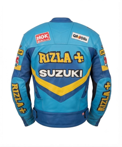 Veste de course en cuir de vachette Zuzuki Professional pour homme, sur mesure, pour la conduite sur circuit, avec protection dorsale niveau 2 CE - Product Image 2