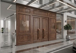 Zinc Alloy Main <b>Door</b> Pull Handles Modern Brass Gold And Chromes Square Base Wooden & <b>Glass</b> <b>Door</b> Handles For Hotels, Offices - Product Image 2