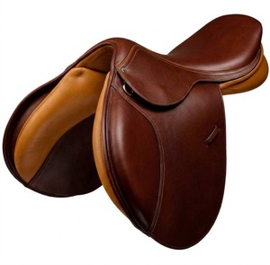 English <strong>Dressage</strong> <strong>Saddle</strong> Leather Deep Seat Wood Tree Professional Riding Equipment - Product Image 3