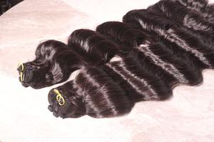 Cheveux ondulés double trame Wave Machine - Couleur noir naturel 100% cheveux humains vierges (Double Drawn) Aspect naturel Sans nœuds Sans perte de cheveux - Product Image 5