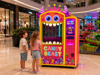 Distributeur de bonbons, Distributeur de bonbons au design monstre, Distributeur intelligent IA, Machine distributrice de boissons et de snacks