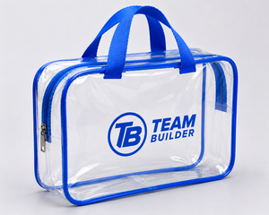 Trousse de Toilette de Voyage Suspendue Transparente Bleue Durable avec Poignées, Organisateur Cosmétique Étanche à Fermeture Éclair Multifonction 21x14x8cm - Product Image 2