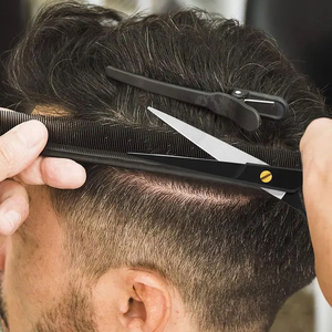 Ciseaux de barbier professionnels Tegra de haute qualité, manches en caoutchouc, 28 dents, pour droitiers, pour la coupe et le coiffage des cheveux, en acier inoxydable - Product Image 6