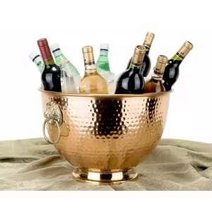 Hotel Service Metal Ice Beverage Tub Stainless Steel Party Cooler <b>Bucket</b> Wine Beer Chiller Tub for Bar - Product Image 1