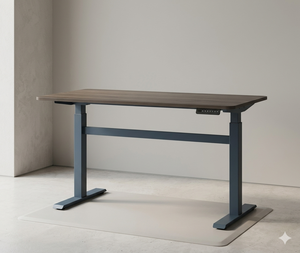 Bureau électrique moderne convertible à hauteur réglable, directement d'usine, durable, pour position assise ou debout, avec plateau en bois et structure en acier, moteur unique - Product Image 3