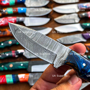 Cuchillo de caza popular de acero de Damasco con punta caída, OEM, hecho a mano, hoja fija, precio de fábrica, para exteriores - Product Image 4