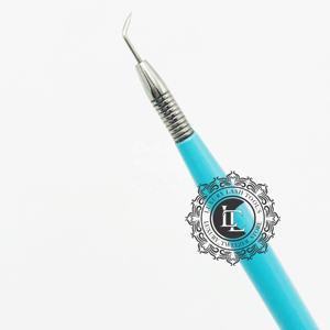 Peine de Punta plateada con logotipo personalizado, herramienta de elevación de pestañas, herramienta de extensión de pestañas de acero inoxidable de calidad superior, recubrimiento en Polvo azul Lite - Product Image 3