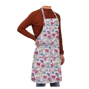 Delantal de algodón hecho a mano con estampado artesanal, cintura ajustable para uso doméstico, en cocinas y comercial (cafeterías, barberías) - Sarga tejida - Product Image 5