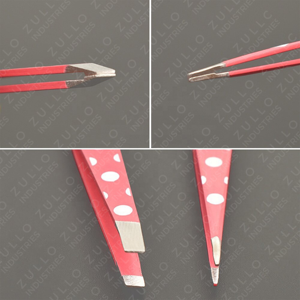Stainless Steel Eyebrow Tweezers <b>Set</b> Slanted Pointed <b>Pink</b> Polka Dot Beauty <b>Tool</b> Kit Precision Hair Removal Grooming - Product Image 6