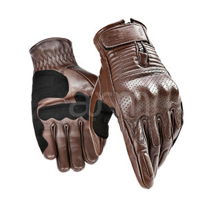 Non <b>Slip</b> <b>Full</b> Finger Protection Motorbike Gloves Genuine Leather Classic Style Motorbike Racing Gloves - Product Image 2