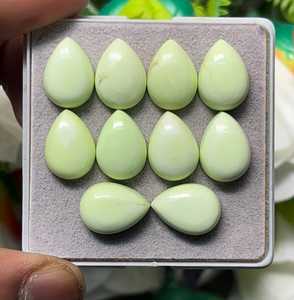หยกธรรมชาติทรงหยดน้ำสีเขียวสำหรับทำเครื่องประดับ 10 ชิ้น - Product Image 3