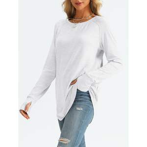 2025 camisetas informales de cuello redondo XS para mujer, camisetas de manga larga a la moda de otoño, trajes ligeros Y2K de corte holgado, estilo deportivo - Product Image 3