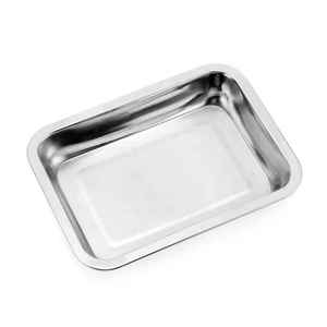 Plateau rectangulaire pour instruments médicaux, utilisation en bloc opératoire, plateau pour kit de débrassage chirurgical, plateau manuel pour équipement Holloware - Product Image 2
