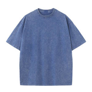 Camiseta de manga corta de color sólido, lavada al ácido, holgada, de 230g, con diseño de logotipo personalizado OEM. - Product Image 2